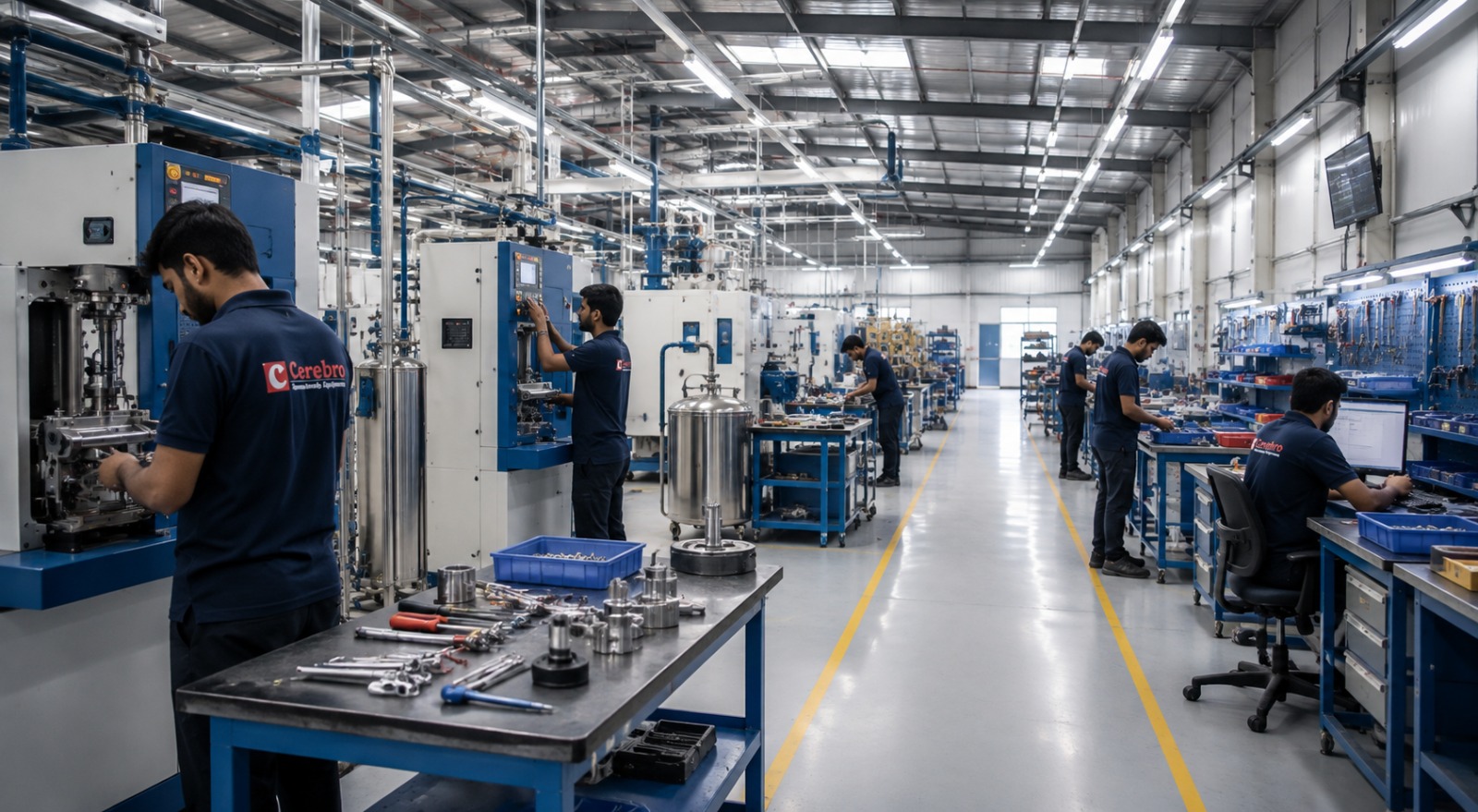 Garment finishing section of a modern apparel manufacturing facility